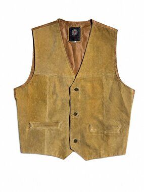 RARE Vintage Porsche In The Spirit Of Fashion Camel Tan Suede Men's Vest Size M